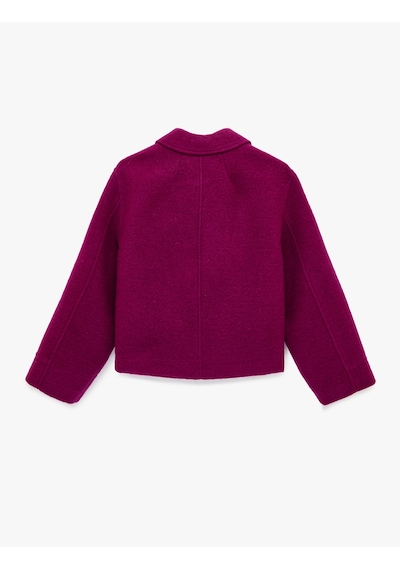 Koton Cepli Uzun Kollu Oversize Crop Kaşe Ceket Mor 6sak20136ew Mor