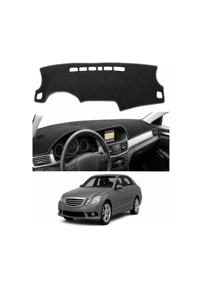 Mercedes-benz - E-serisi W212 2009-2016 Uyumlu Torpido Koruma Kılıfı - Gri Şeritli