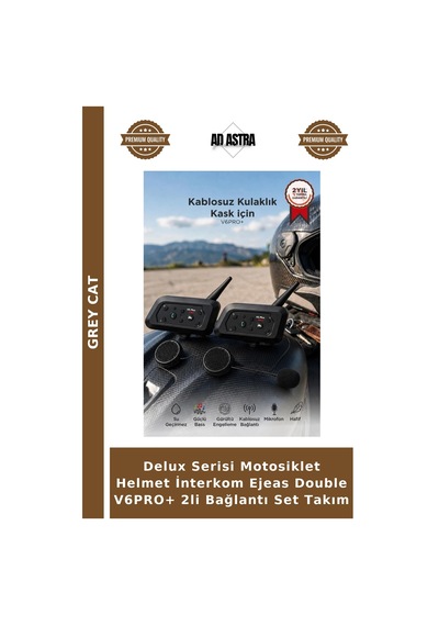 Delux Serisi Motosiklet Helmet İnterkom Ejeas Double V6pro+ 2li Bağlantı Set Takım