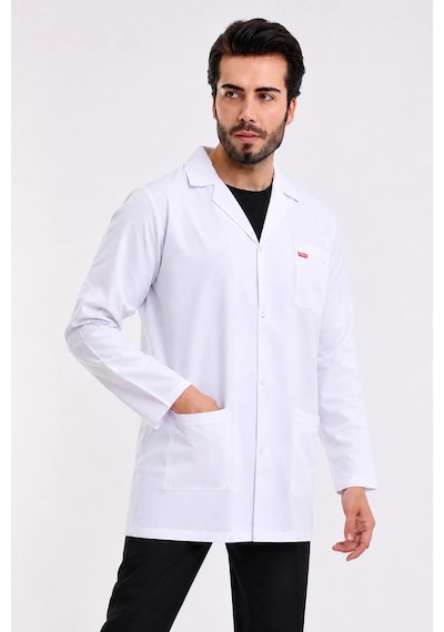 Doktor Öğretmen Erkek Önlük Ceket Boy Ceket Yaka - 171 Beyaz