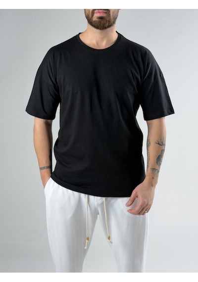 Cocopelli Oversize Siyah Erkek T-shirt Coc3121