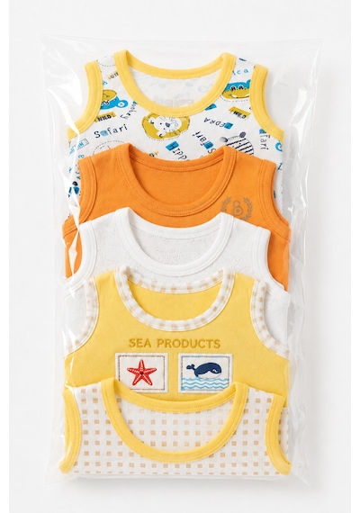 Babyhola 5'li Atlet Kol Çıtçıtlı Badi Mix Set Sarı