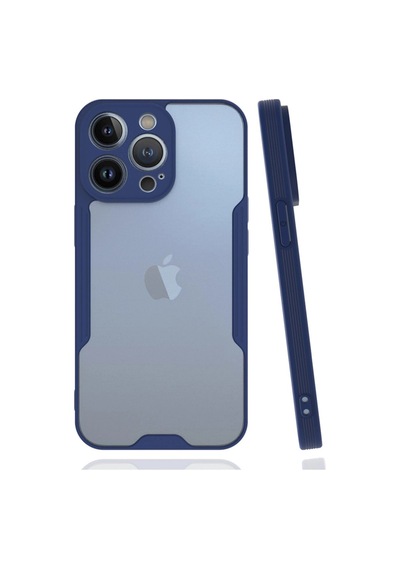 Apple iPhone Uyumlu 14 Pro Kılıf Platin Silikon - Lacivert İtdark27531