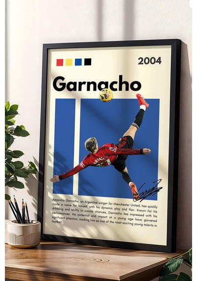 Alejandro Garnacho Çerçeveli Tablo - Dekoratif Çerçeveli Futbolcu Poster Tablo