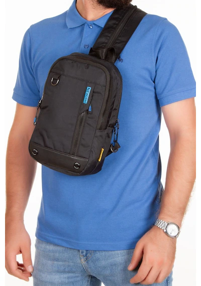 Newish Polo Newısh Polo Accessorıes Unisex Impertex Kumaş Suya Dayanaklı Omuz Ve Mini Sırt Çantası Siyah - Erkek Bel Çantası