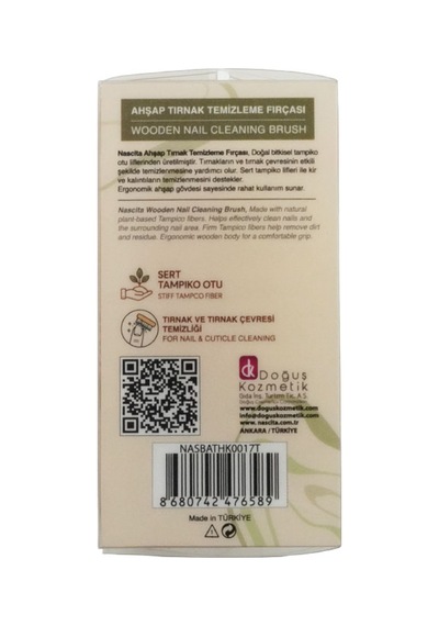 Nascita Ahşap Tampiko Tırnak Temizleme Fırçası 8,5 4 Cm Nasbathk0017t