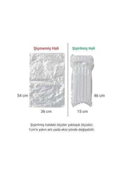 Şişirilebilir Airbag Ambalaj Torbası 15 46 Cm, Darbe Emici  Koruma Ambalajı, Baloncuklu Folyo Alternatifi, Cam Diğer