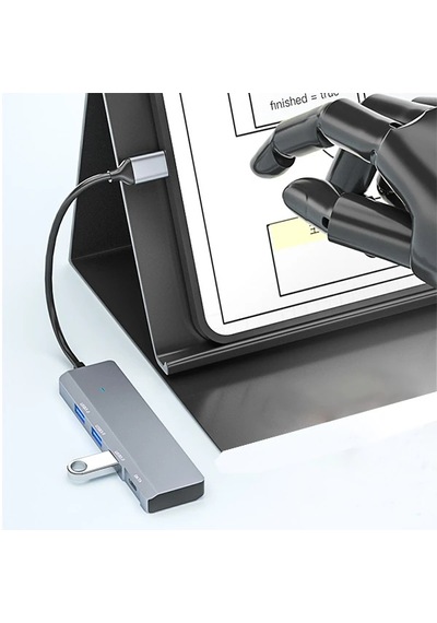 Ally Ads-309c 4in1 Type-c To Usb + Type-c Hub Adaptör Çevirici Dönüştürücü Çoğaltıcı- 5775 Füme