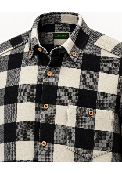 Classics Men Regular Fit Erkek Kışlık Hakiki Oduncu Gömleği Beyaz