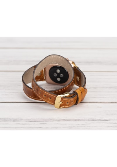 Bouletta Apple Uyumlu  Watch Deri Kordon 42-44-45mm Slim Double To