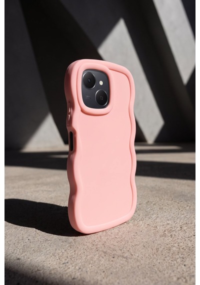 Tecno Spark 40c / Pop 10 Pro Uyumlu Dalgalı Tasarım Kamera Korumalı Mat Silikon Telefon Kılıfı-54222 Pembe