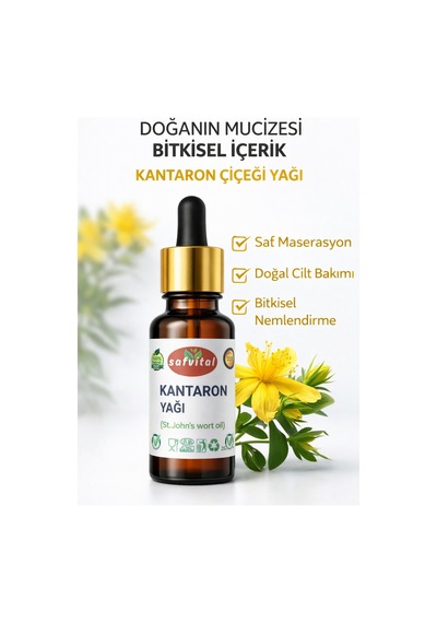 Safvital Kantaron Yağı 20 Ml Maserasyon Saf Bitkisel Nemlendirici Yağ Doğal Cilt Bakımı Ve Besleyici Yağ
