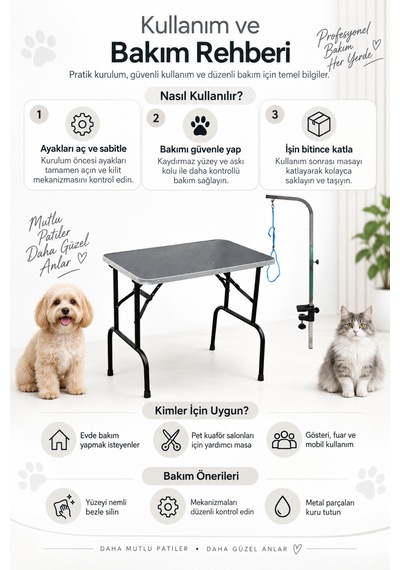 Pet Grooming Katlanabilir Siyah Taşınabilir Pet Kuaför Masası 80 Cm X 50 Cm Pet Grooming Katlanabilir Siyah Taşınabilir Pet Kuaför Masası 80 Cm X 50 Cm