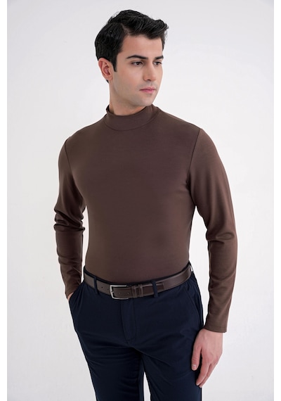 Efor Ts 894 T-shırt Slim Kakao Casual Kakao