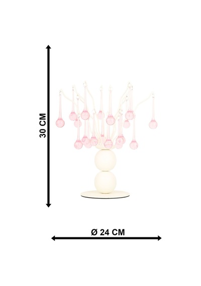 Ladin Metal Aksesuar Beyaz Pembe Süs
