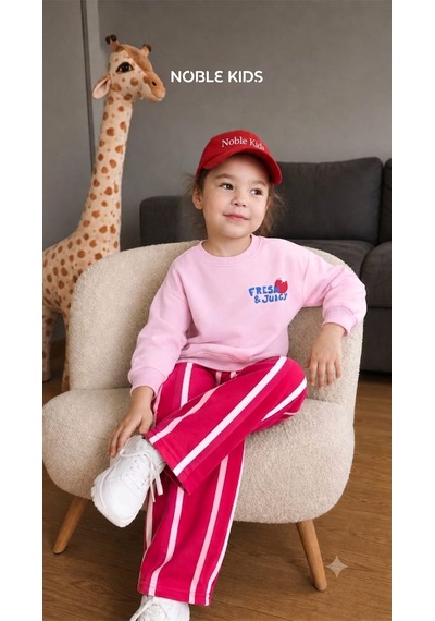 Superbaby Noble Kids Pembe "fresh & Juicy" Baskılı 3 İplik Şardonsuz Rahat Kesim Çocuk Takımı Superbaby Noble Kids Pembe "fresh & Juicy" Baskılı 3 İplik Şardonsuz Rahat Kesim Çocuk Takımı