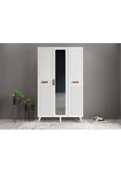 Monere Membran 3 Kapaklı Portmanto Montaj Dahil Beyaz 120 Cm