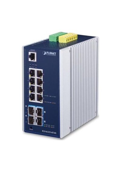 Planet Pl-ıgs-6325-8t4x 8 Port Gigabit 4 Port 10g Sfp+ Endüstriyel Managed Switch