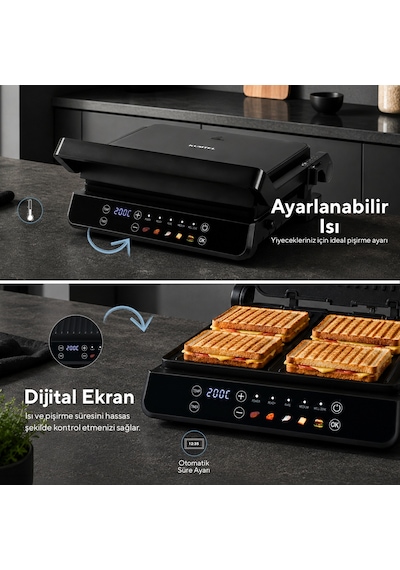 Kumtel TTM-10 2000 W Dijital Tost Ve Izgara Makinesi