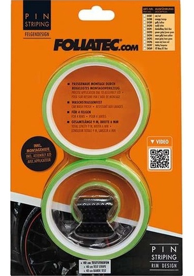 Foliatec Jant Şerit Seti Ve Montaj Aparatı 215x4cm-6mm Neon Yeşil