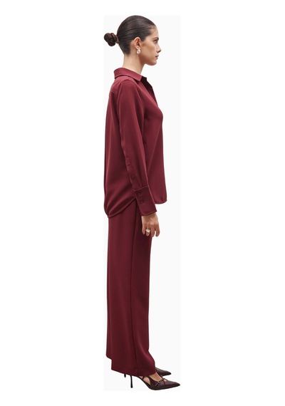 United Colors Of Benetton Because Of Alice Effortless Oversized Shirt Oversize Kadın Gömlek Bordo