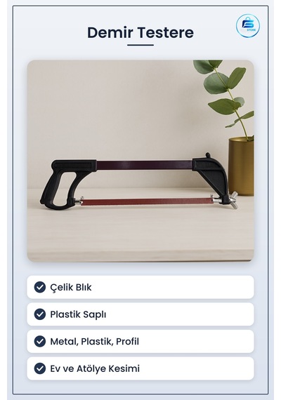 Hobi Demir Testere Plastik Saplı Çelik Blıklı Metal Boru Profil S
