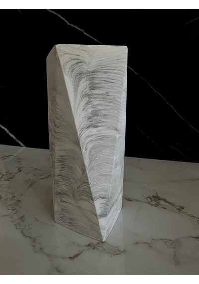 Beton Çiçek Vazosu El Yapımı Dekoratif Geometrik Saksı Mermer Desen