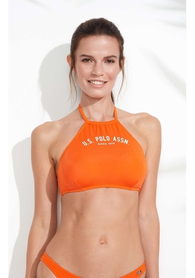 U.S. Polo Assn. Kadın Turuncu Halter Bikini Üst 21507