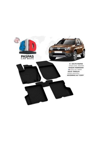 Dacia Duster 4d Araca Özel Havuzlu Kauçuk Paspas 2009-2018