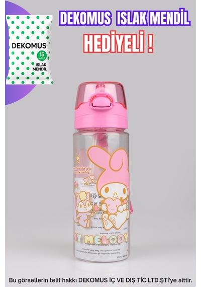 Dekomus İle Yeni Sezon Lisanslı My Melody 500 Ml Matara "ıslak Mendil Hediyeli" Beyaz