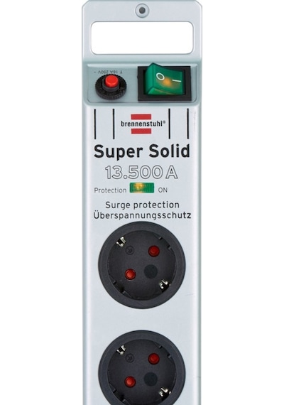 Brennenstuhl Super Solid 13.500 mAh 8'li Akım Korumalı Priz 2.5 Metre Gümüş