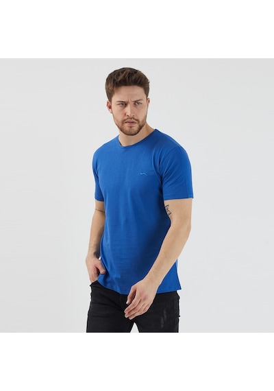 Slazenger SANDER KTN Erkek  Saks Mavi Tişört