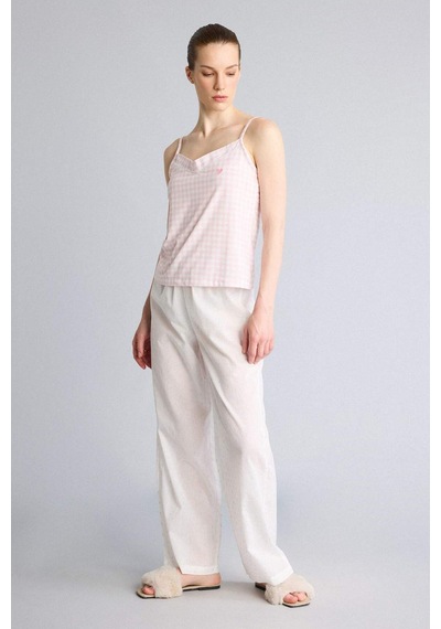Defacto Regular Fıt Uzun Boy Gabardin Ecru Pijama Alt G4414ax26smer98 Ekru-er98