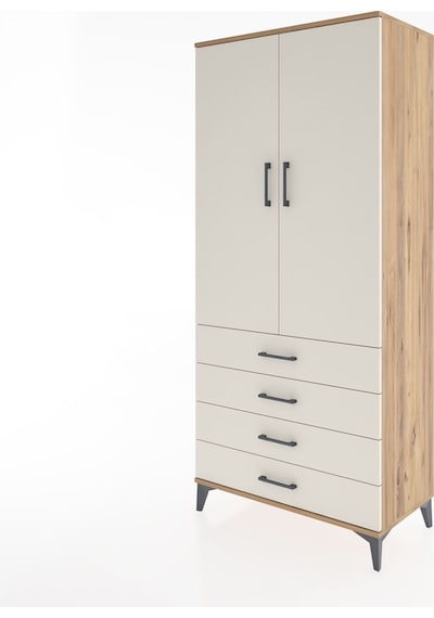 Hyperion Dolap 4 Raflı 4 Çekmeceli 2 Kapaklı 88x44x195 Çam-ay... Çam