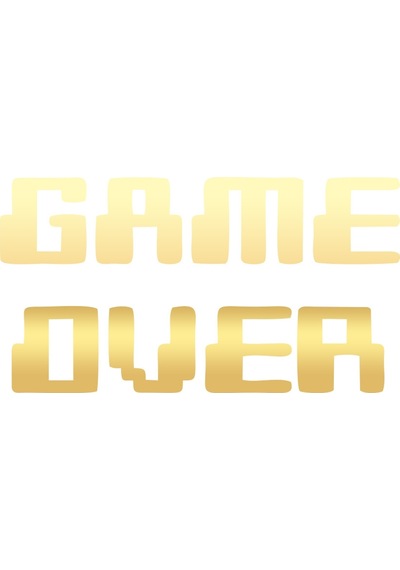 Game Over Araba Sticker 17x17 Cm Gold