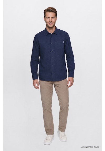 Wrangler %100 Pamuk Regular Fit Erkek Gömlek W2520583410 Lacivert