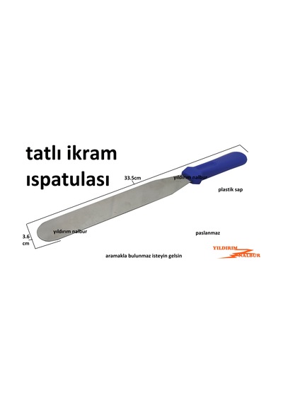 Tatlı İkram Ispatulası Baklava Tatlı Spatulası 33cm Yuvarlak Ağız