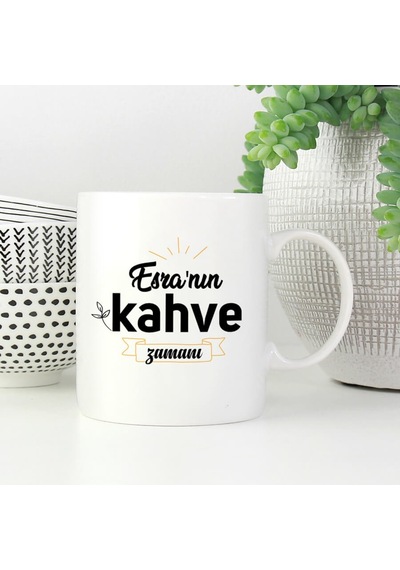 İsme Özel Kahve Zamanı Tasarımlı Kupa