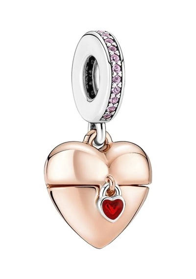 Nur Silver Aşkınızı Ortaya Çıkarın Kalp Madalyon Gümüş Charm - NUR-CM00272
