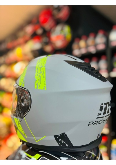 Mts 966 Tu61 Çene Açılır Güneş Vizörlü Motosiklet Kaskı Kapalı Gri- Neon Gri