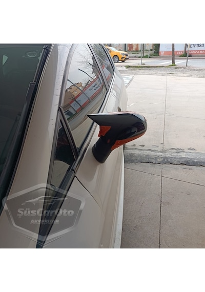 Seat Leon Mk2 2005-2008 Makyajsız Kasa İle Uyumlu Batman Yarasa Ayna Kapağı Piano Black Abs Plastik 00 Şüscaroto Aksesuar
