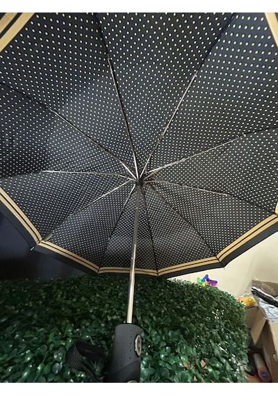 April Tam Otomatik 10 Tel Şemsiye Dayanıklı Ve Modern Tasarım Altın - Siyah