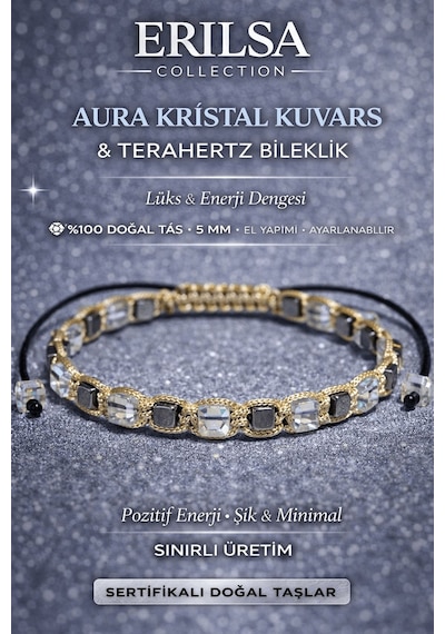 Sertifikalı Aura Kristal Kuvars Bileklik - 5 Mm Küp Kesim Teraher Çok Renkli