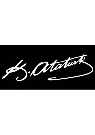 K.Atatürk Imzası Sticker Beyaz 14 X 3.5 Cm Sticker