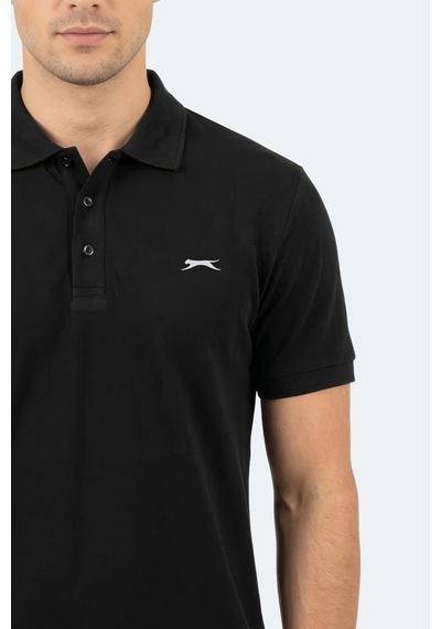 Slazenger Katına Erkek Polo Yaka Siyah Tişört