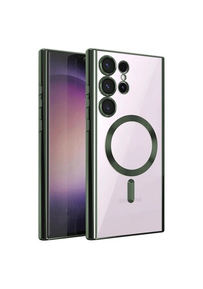 Newface - 190 - Samsung Galaxy S22 Ultra Kılıf Kross Magneticsafe Kapak - - Csmo-tex - Koyu Yeşil