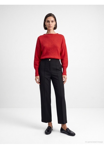 Dilvin 72809 Dikiş Detaylı Culotte Pantolon Siyah