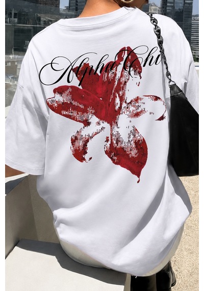 Spoyi Aloha Butterfly Tasarımlı %100 Pamuk Yarım Oversize Beyaz T-shirt