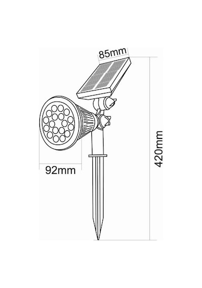 Forlife 18watt Solar Çim / Bahçe Aydınlatma Armatürü Yeşil Işık