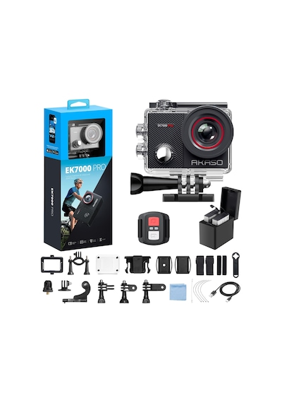 Akaso Ek7000 Pro 4k Aksiyon Kamerasi - Dokunmatik Ekran - 40m Derinlik - Genis Acili